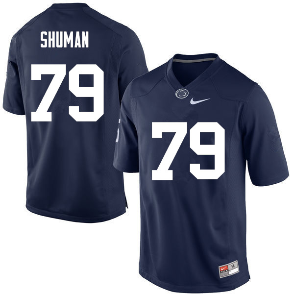 Men Penn State Nittany Lions #79 Charlie Shuman College Football Jerseys-Navy